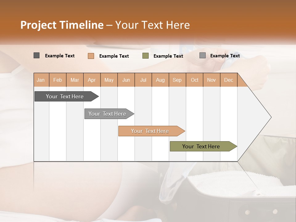 A Pregnant Woman In A White Dress Is Holding A Blue Piece Of Cloth PowerPoint Template