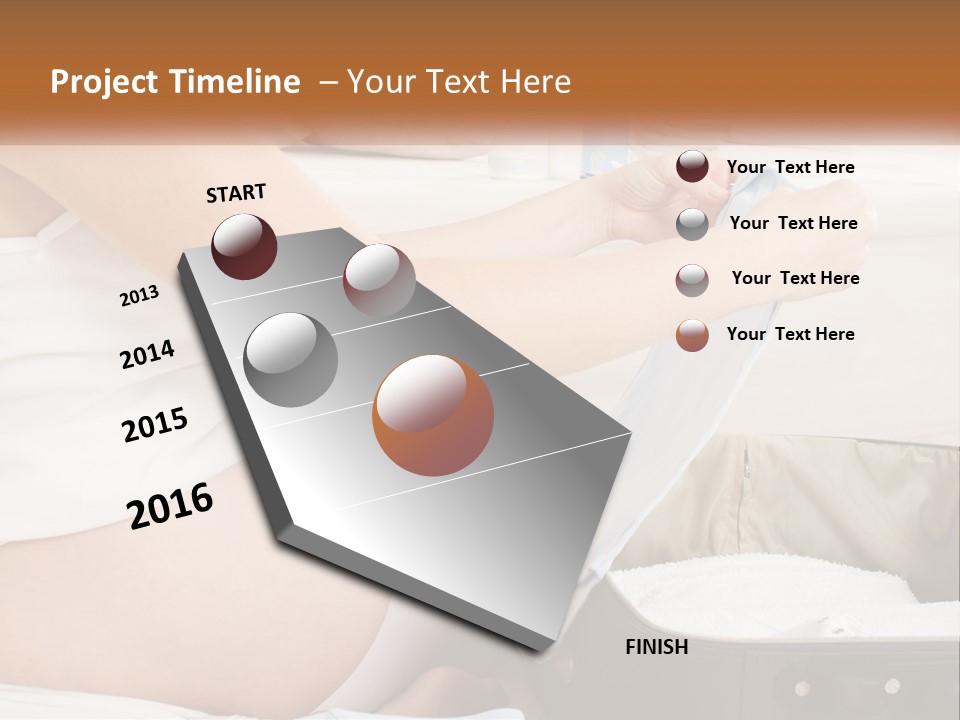 A Pregnant Woman In A White Dress Is Holding A Blue Piece Of Cloth PowerPoint Template