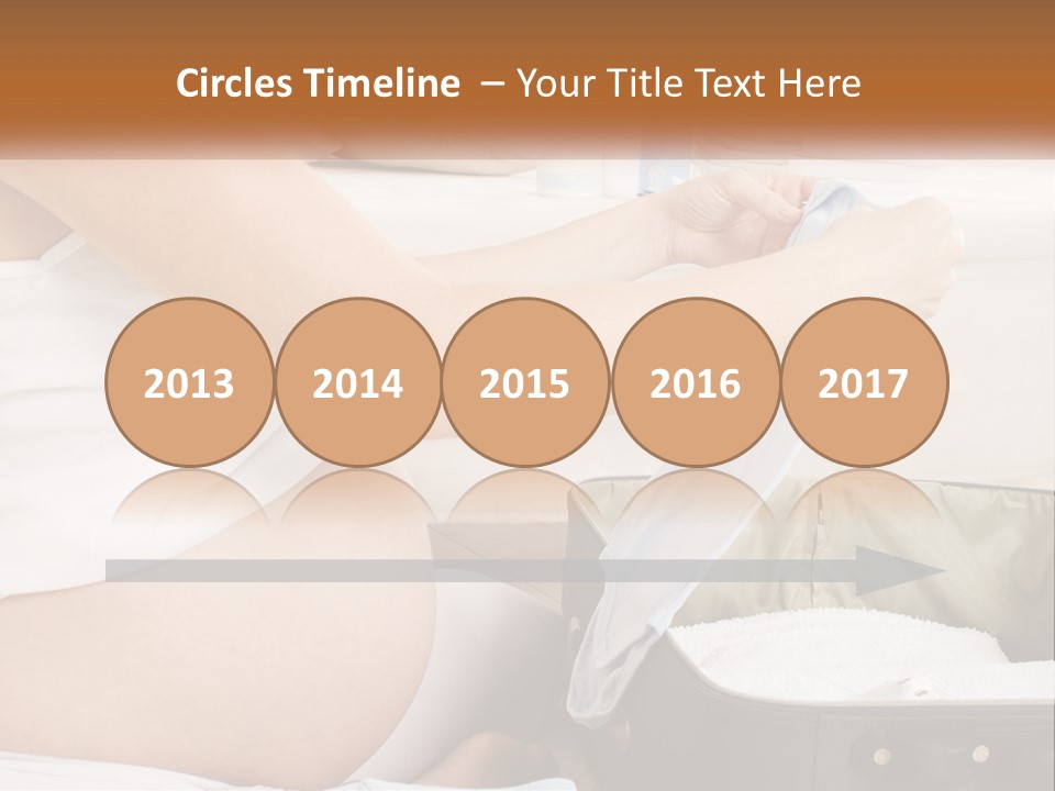 A Pregnant Woman In A White Dress Is Holding A Blue Piece Of Cloth PowerPoint Template