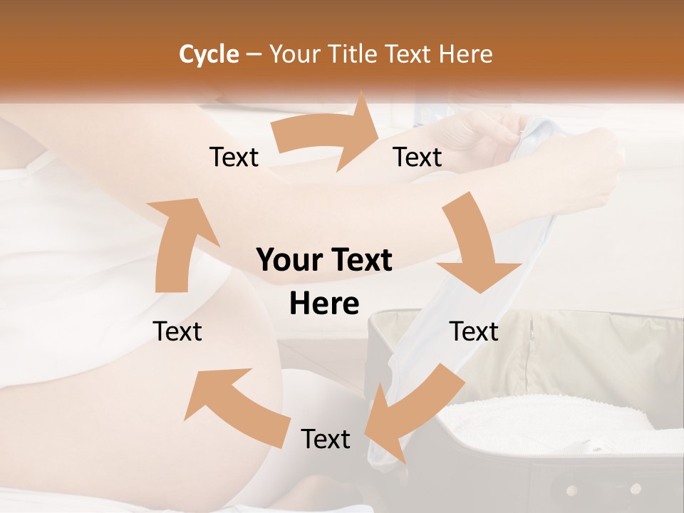 A Pregnant Woman In A White Dress Is Holding A Blue Piece Of Cloth PowerPoint Template