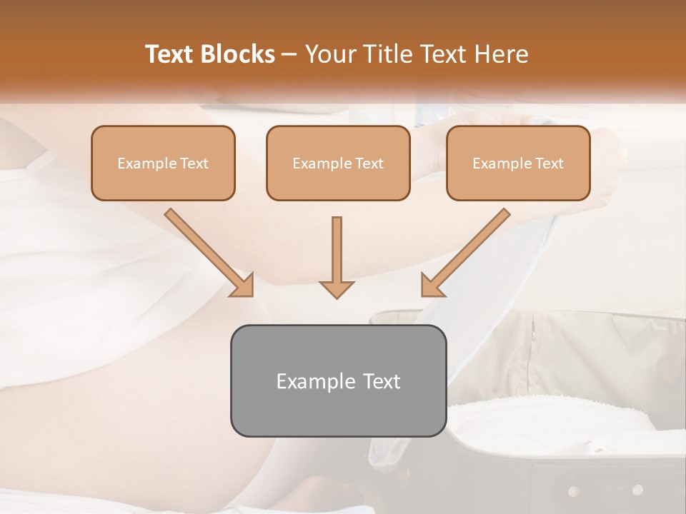 A Pregnant Woman In A White Dress Is Holding A Blue Piece Of Cloth PowerPoint Template