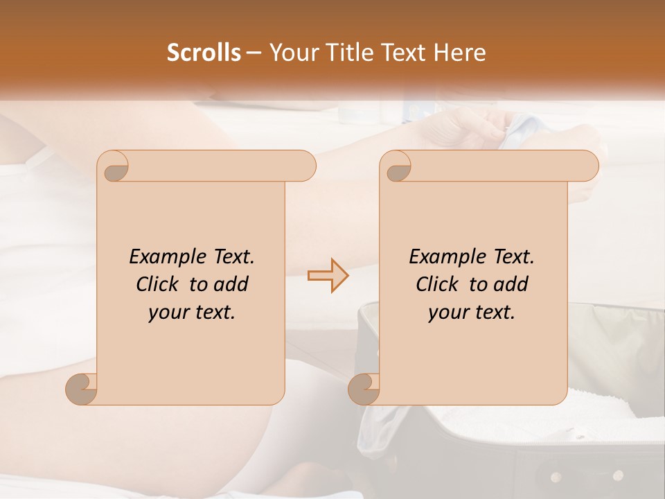 A Pregnant Woman In A White Dress Is Holding A Blue Piece Of Cloth PowerPoint Template