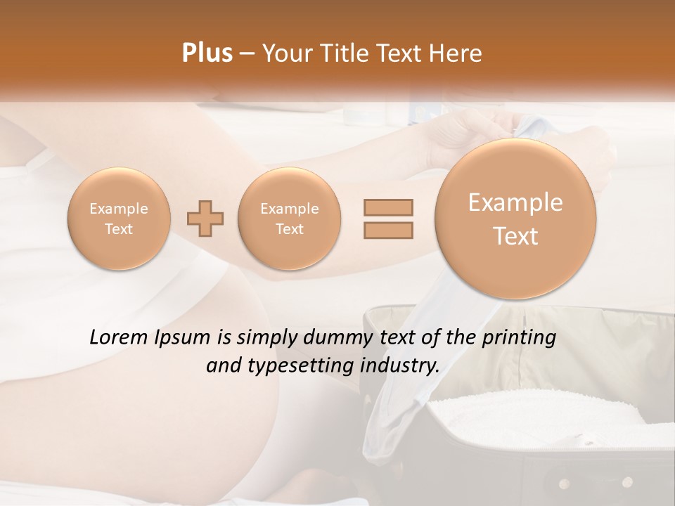 A Pregnant Woman In A White Dress Is Holding A Blue Piece Of Cloth PowerPoint Template