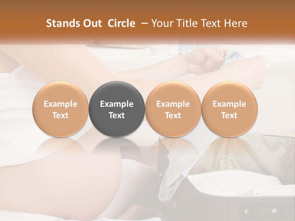 A Pregnant Woman In A White Dress Is Holding A Blue Piece Of Cloth PowerPoint Template
