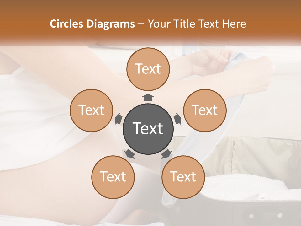 A Pregnant Woman In A White Dress Is Holding A Blue Piece Of Cloth PowerPoint Template