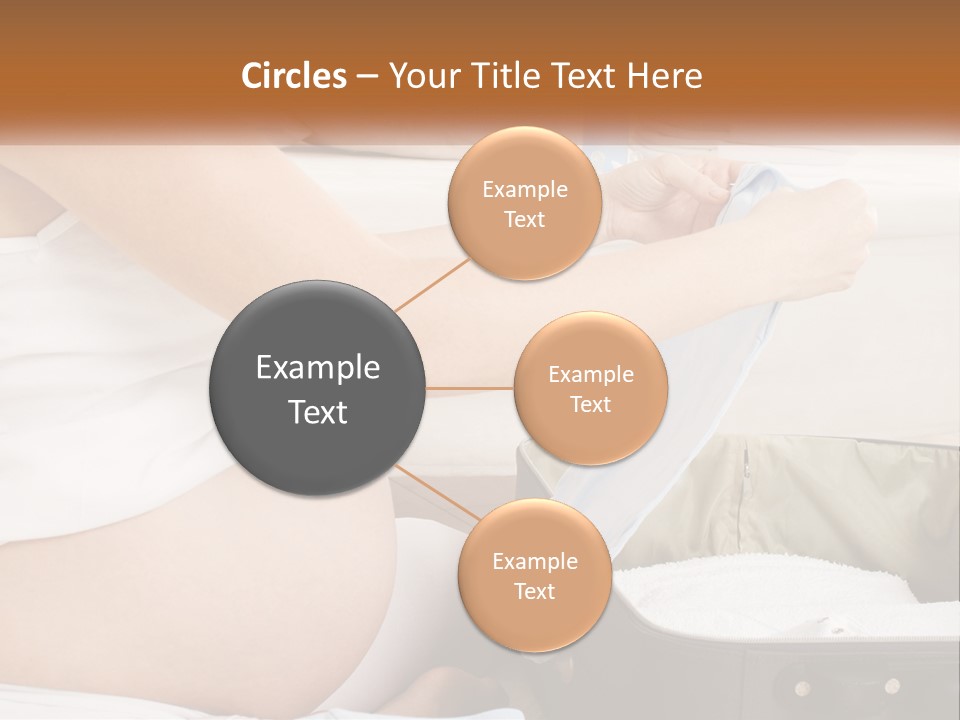 A Pregnant Woman In A White Dress Is Holding A Blue Piece Of Cloth PowerPoint Template