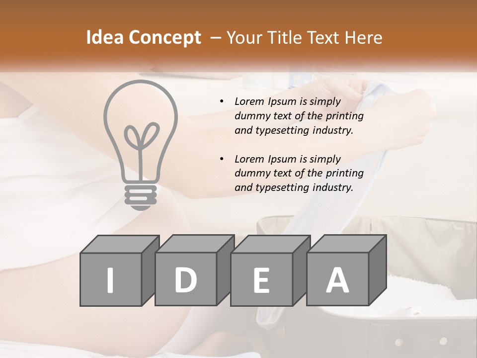 A Pregnant Woman In A White Dress Is Holding A Blue Piece Of Cloth PowerPoint Template