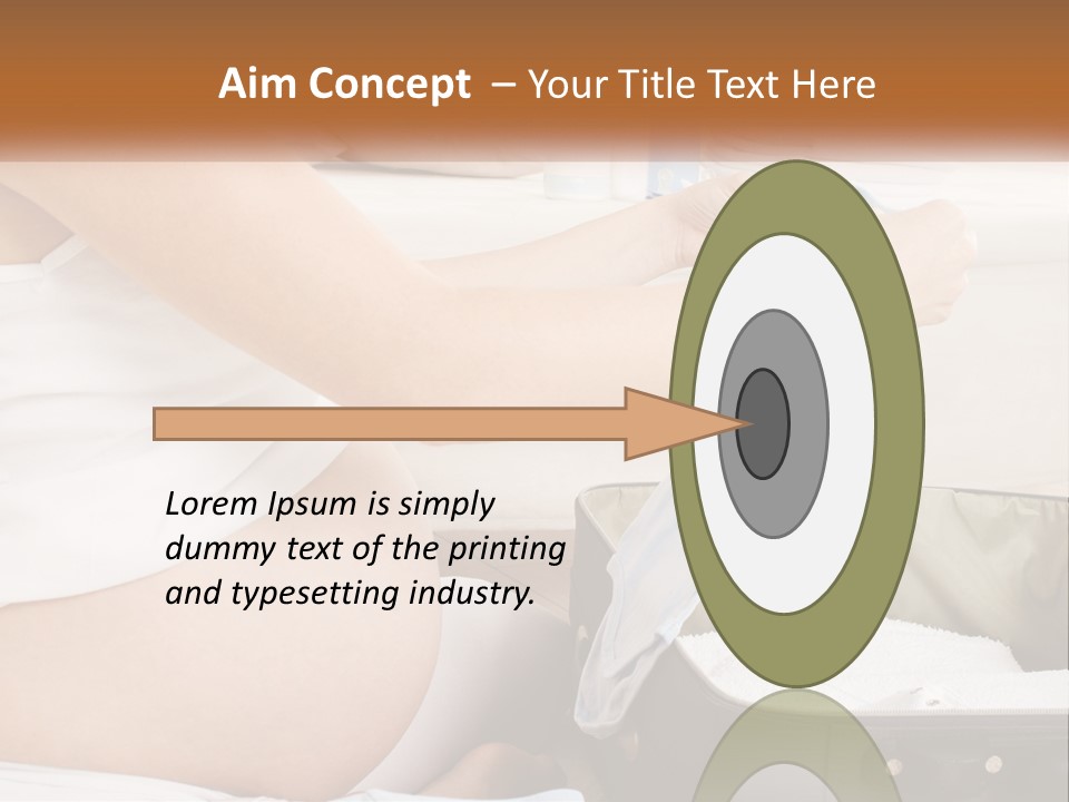 A Pregnant Woman In A White Dress Is Holding A Blue Piece Of Cloth PowerPoint Template