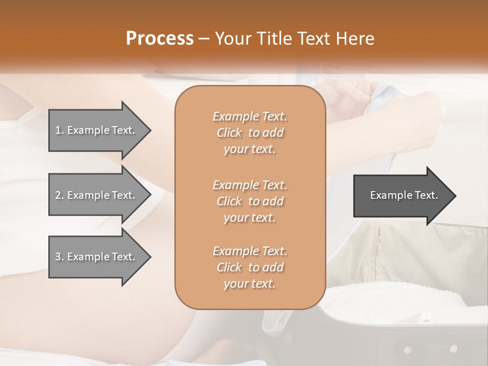 A Pregnant Woman In A White Dress Is Holding A Blue Piece Of Cloth PowerPoint Template
