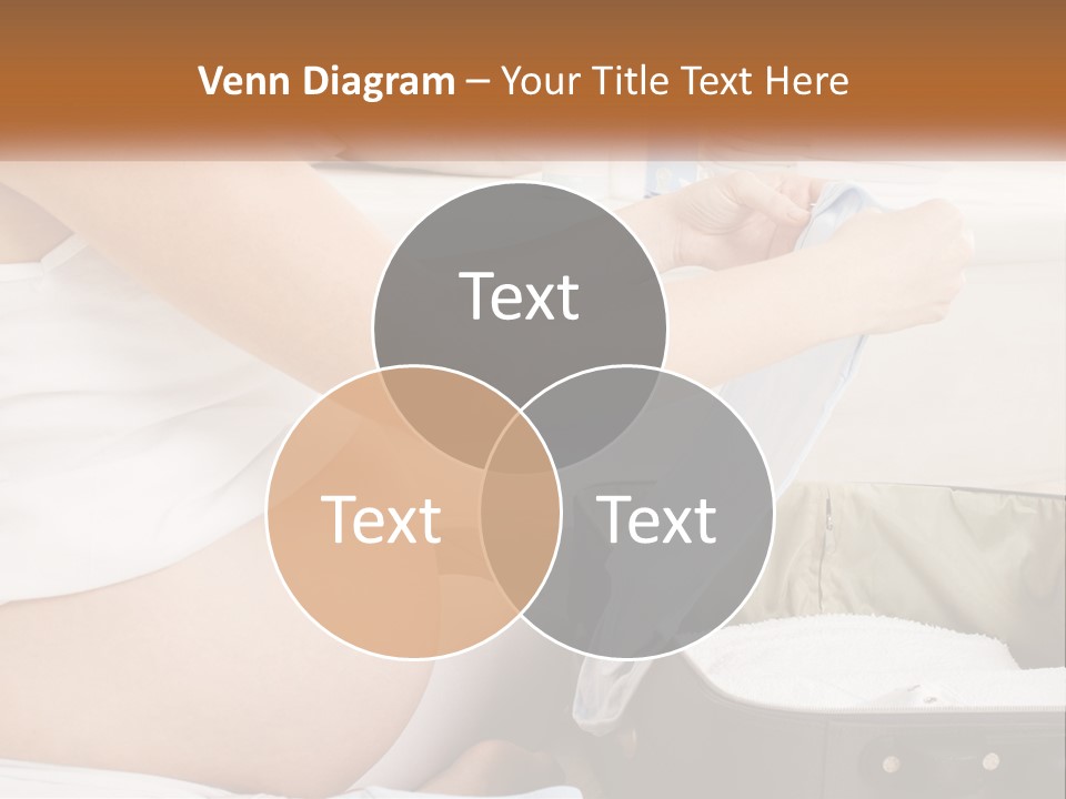 A Pregnant Woman In A White Dress Is Holding A Blue Piece Of Cloth PowerPoint Template