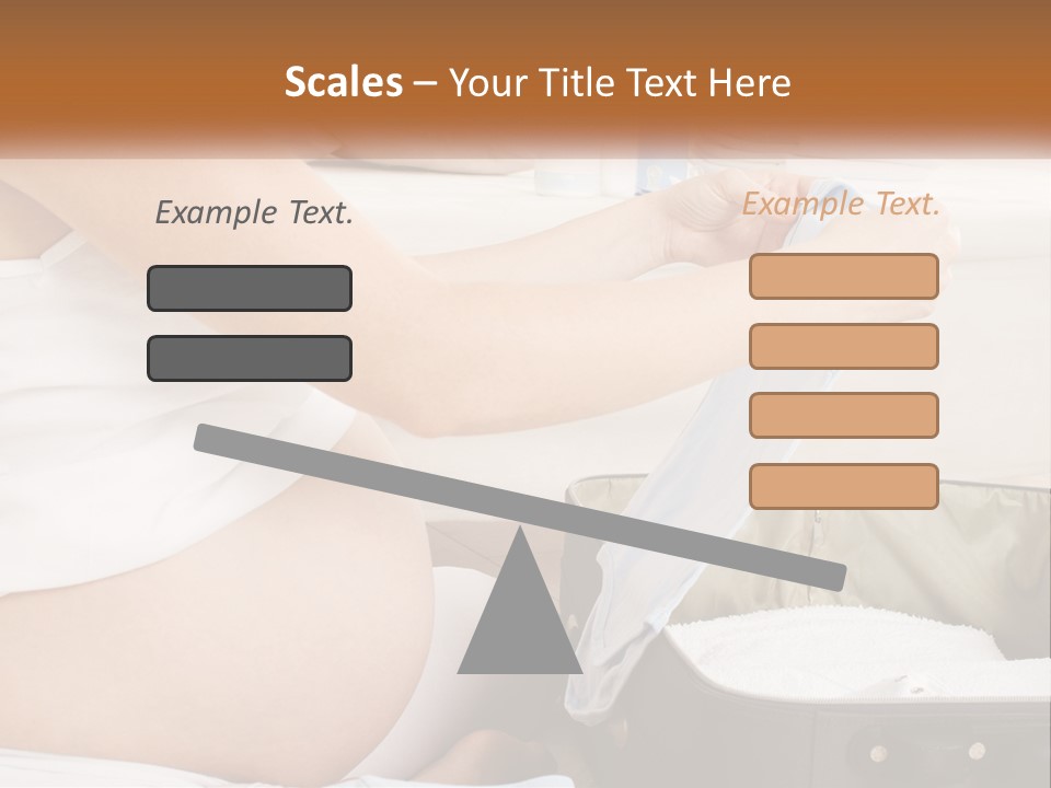 A Pregnant Woman In A White Dress Is Holding A Blue Piece Of Cloth PowerPoint Template