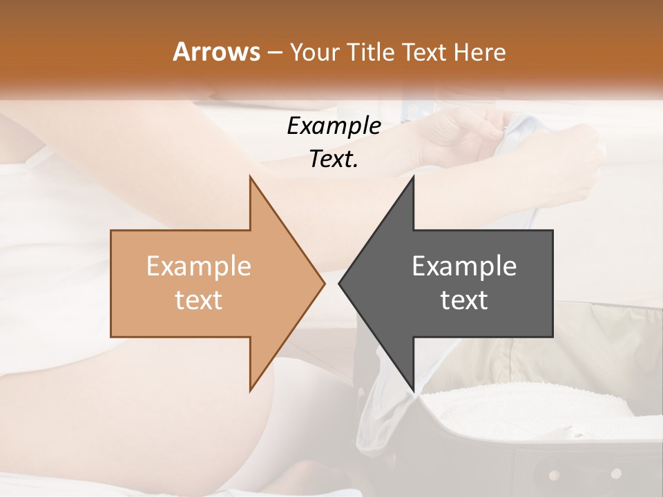 A Pregnant Woman In A White Dress Is Holding A Blue Piece Of Cloth PowerPoint Template