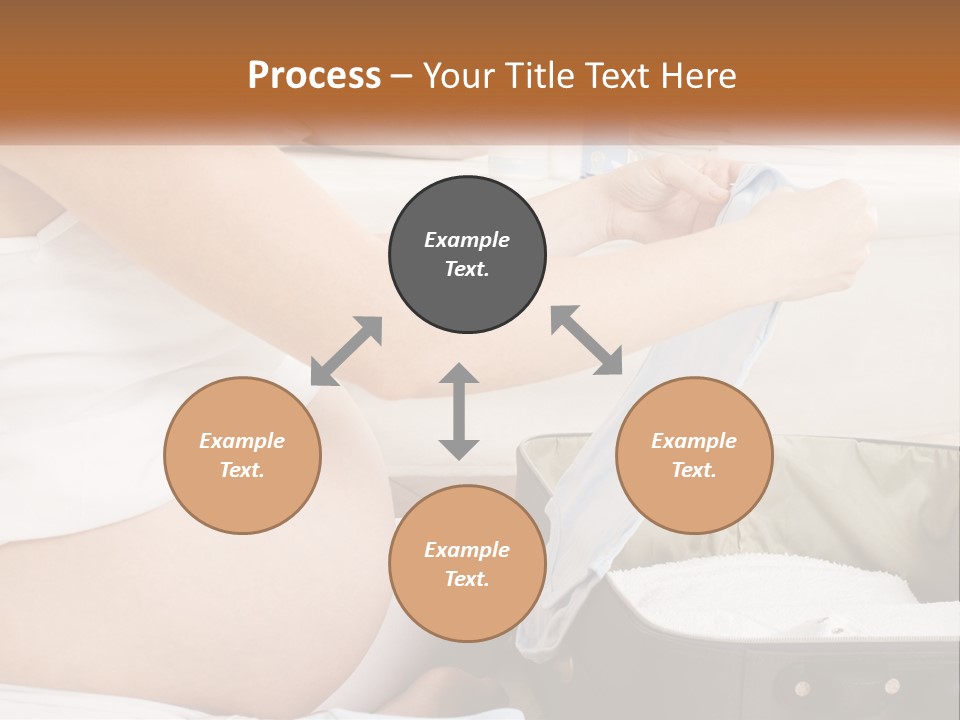 A Pregnant Woman In A White Dress Is Holding A Blue Piece Of Cloth PowerPoint Template