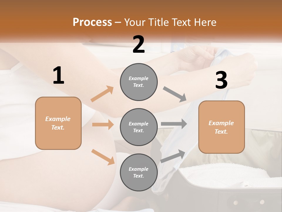 A Pregnant Woman In A White Dress Is Holding A Blue Piece Of Cloth PowerPoint Template
