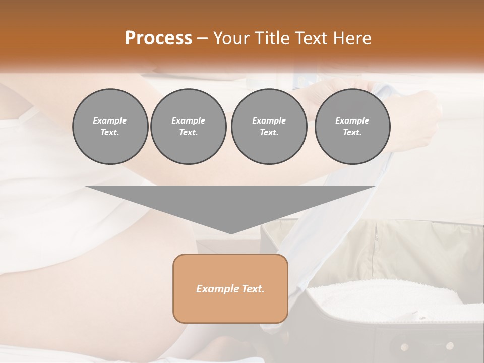 A Pregnant Woman In A White Dress Is Holding A Blue Piece Of Cloth PowerPoint Template