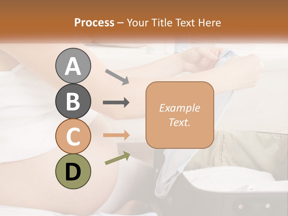A Pregnant Woman In A White Dress Is Holding A Blue Piece Of Cloth PowerPoint Template