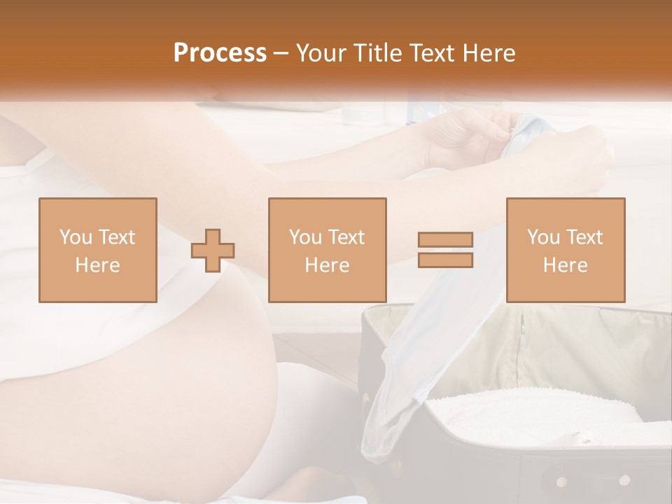 A Pregnant Woman In A White Dress Is Holding A Blue Piece Of Cloth PowerPoint Template