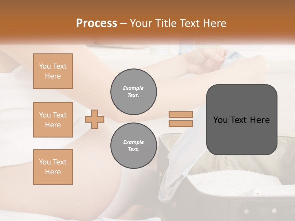 A Pregnant Woman In A White Dress Is Holding A Blue Piece Of Cloth PowerPoint Template