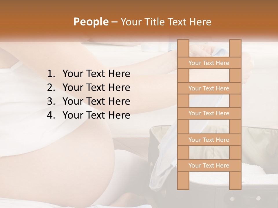 A Pregnant Woman In A White Dress Is Holding A Blue Piece Of Cloth PowerPoint Template