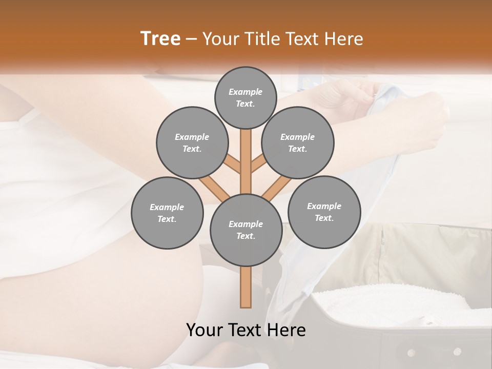 A Pregnant Woman In A White Dress Is Holding A Blue Piece Of Cloth PowerPoint Template