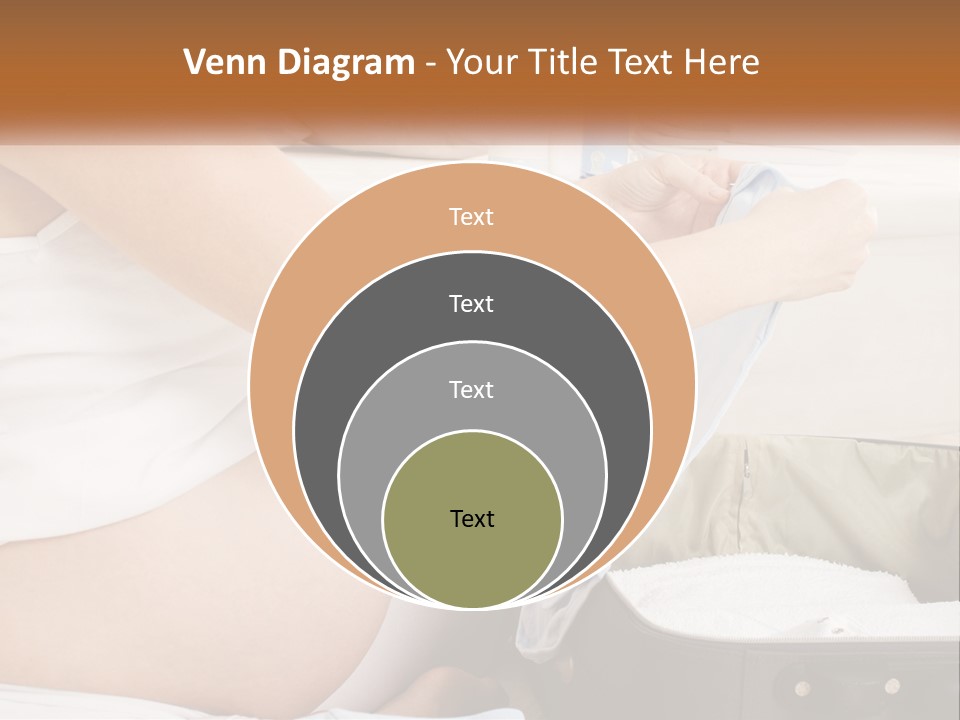 A Pregnant Woman In A White Dress Is Holding A Blue Piece Of Cloth PowerPoint Template