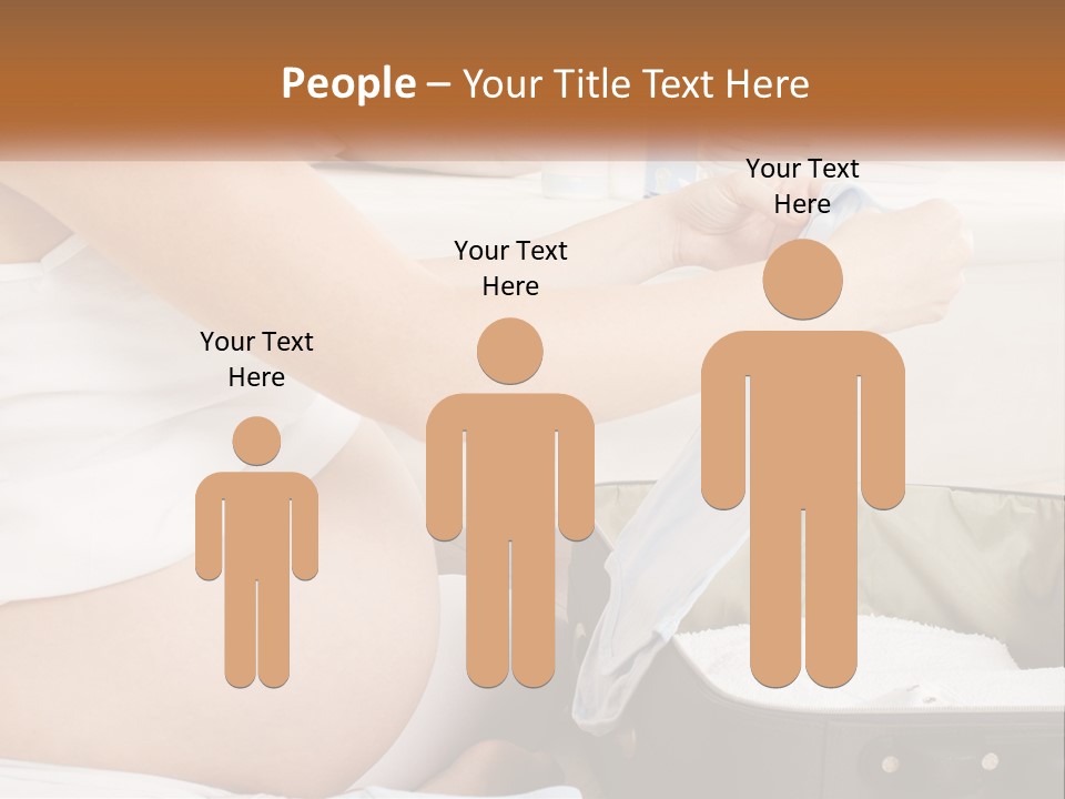 A Pregnant Woman In A White Dress Is Holding A Blue Piece Of Cloth PowerPoint Template