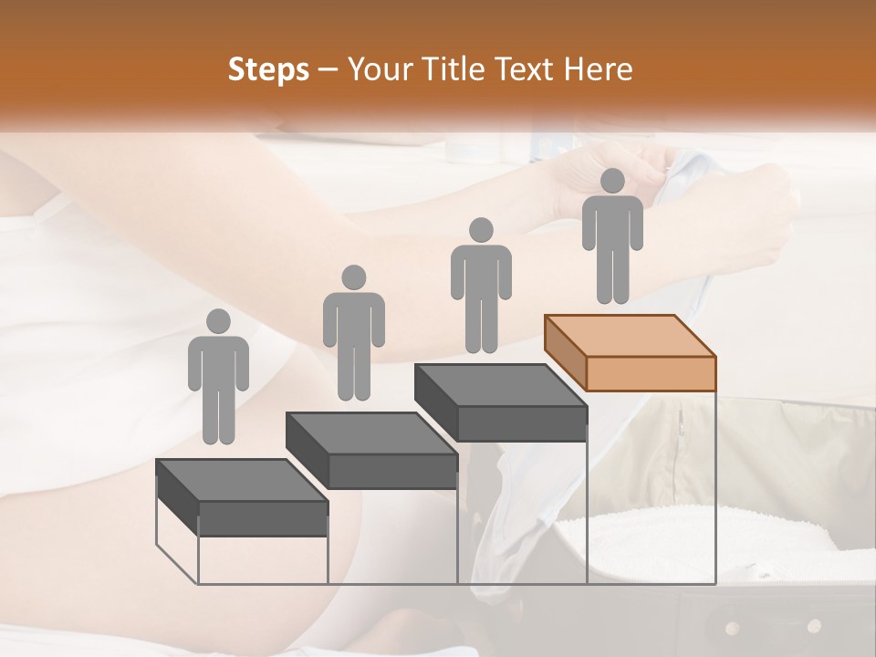 A Pregnant Woman In A White Dress Is Holding A Blue Piece Of Cloth PowerPoint Template