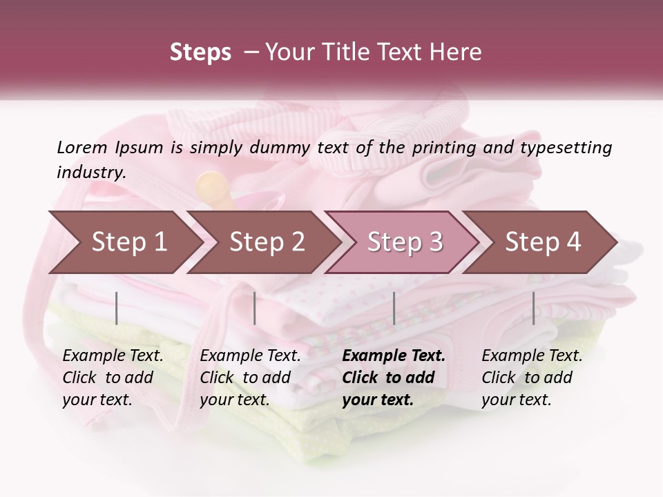 A Pile Of Baby Clothes With A Pacifier On Top Of It PowerPoint Template