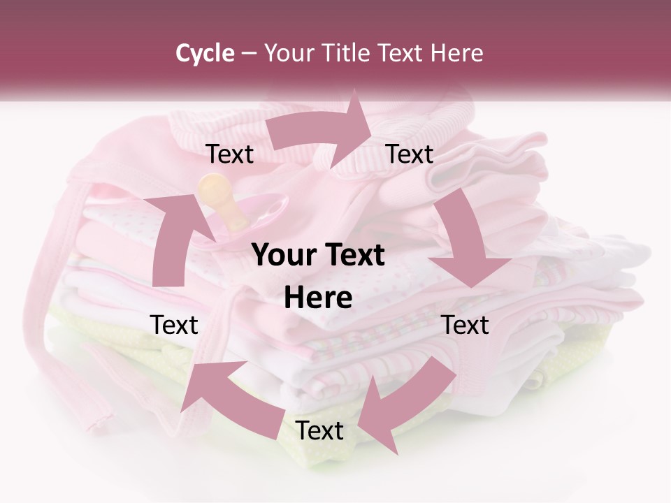 A Pile Of Baby Clothes With A Pacifier On Top Of It PowerPoint Template