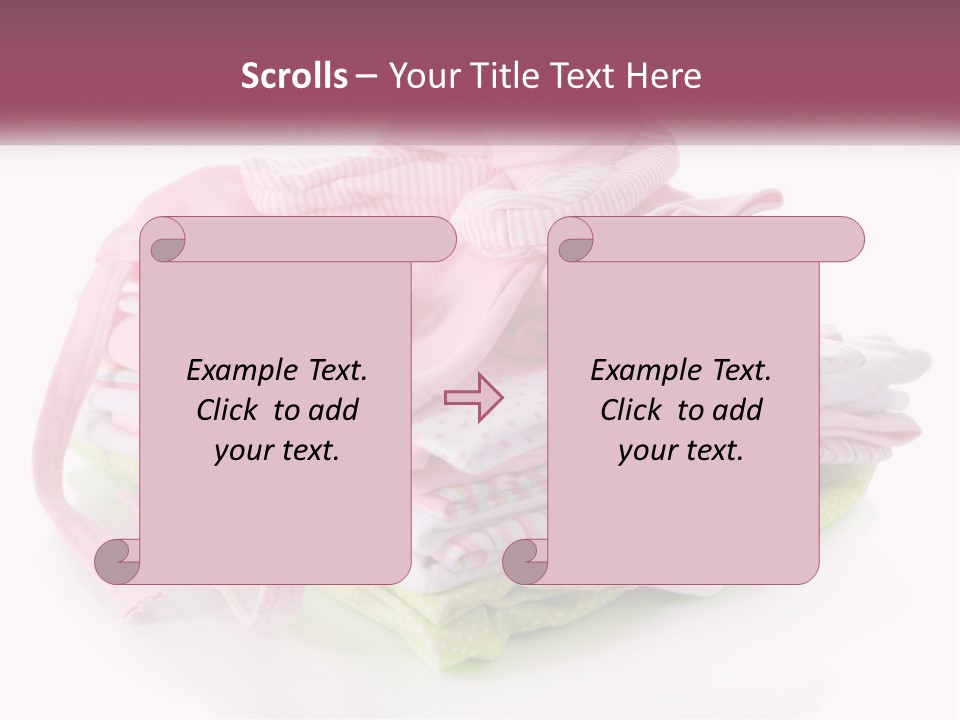 A Pile Of Baby Clothes With A Pacifier On Top Of It PowerPoint Template