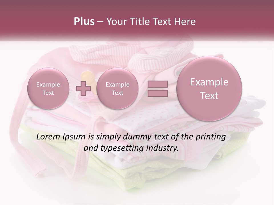 A Pile Of Baby Clothes With A Pacifier On Top Of It PowerPoint Template