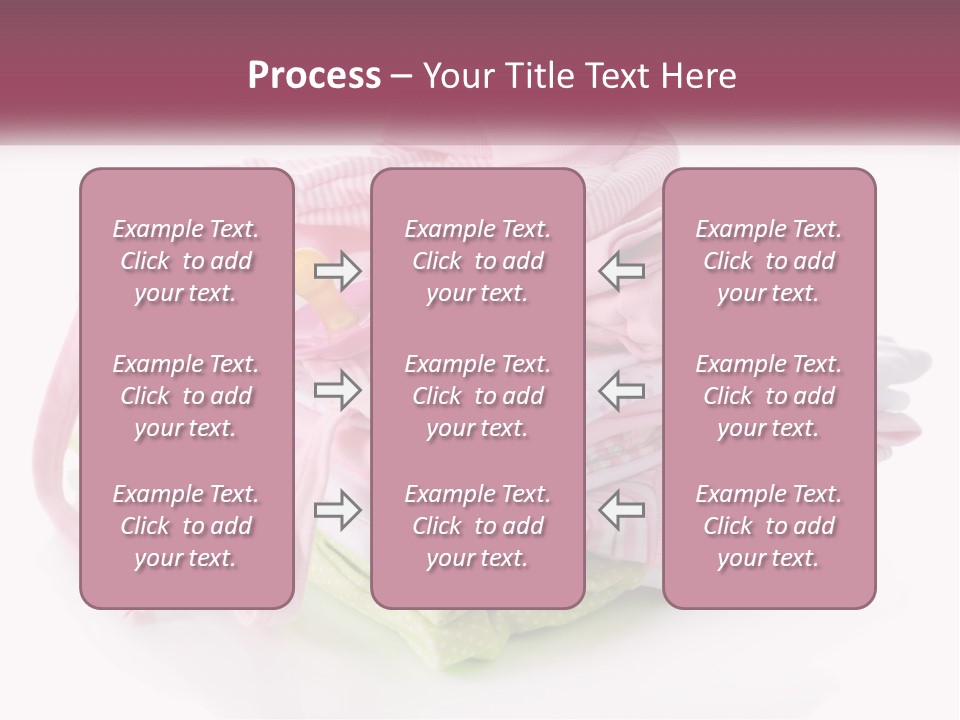 A Pile Of Baby Clothes With A Pacifier On Top Of It PowerPoint Template