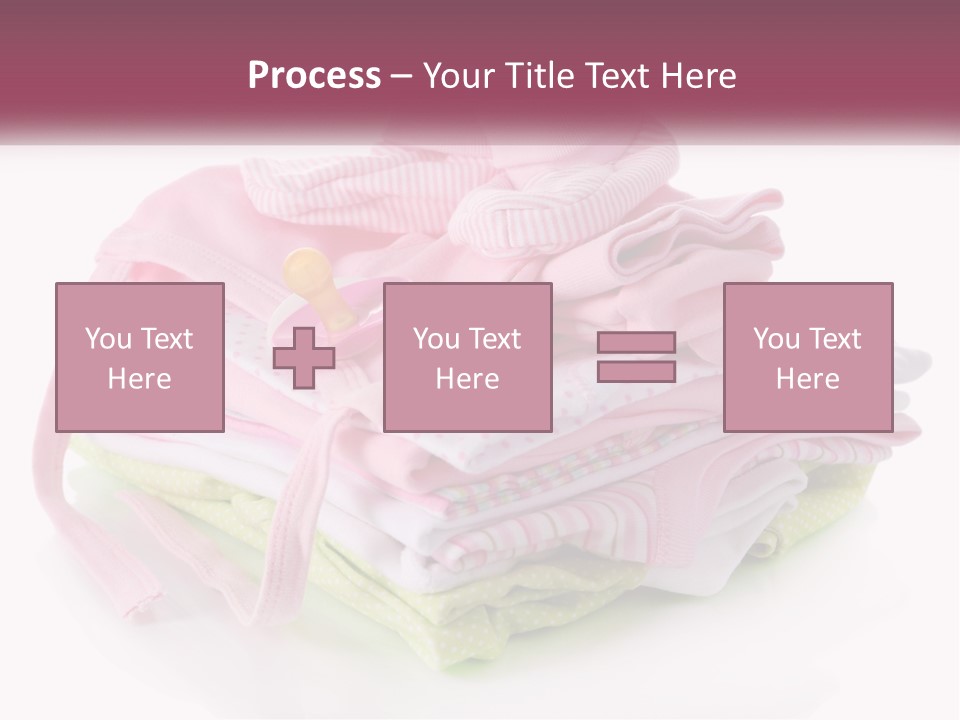 A Pile Of Baby Clothes With A Pacifier On Top Of It PowerPoint Template