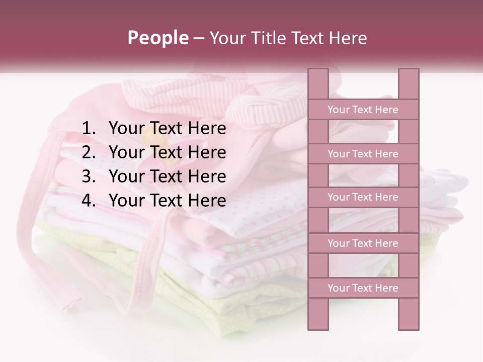 A Pile Of Baby Clothes With A Pacifier On Top Of It PowerPoint Template