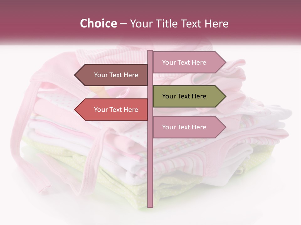 A Pile Of Baby Clothes With A Pacifier On Top Of It PowerPoint Template