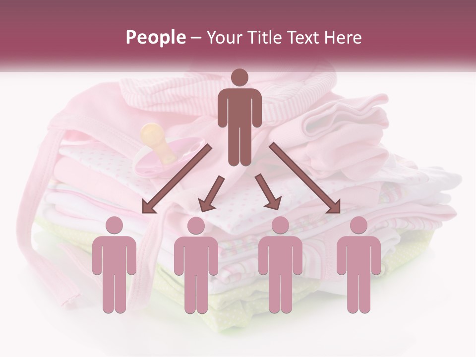 A Pile Of Baby Clothes With A Pacifier On Top Of It PowerPoint Template