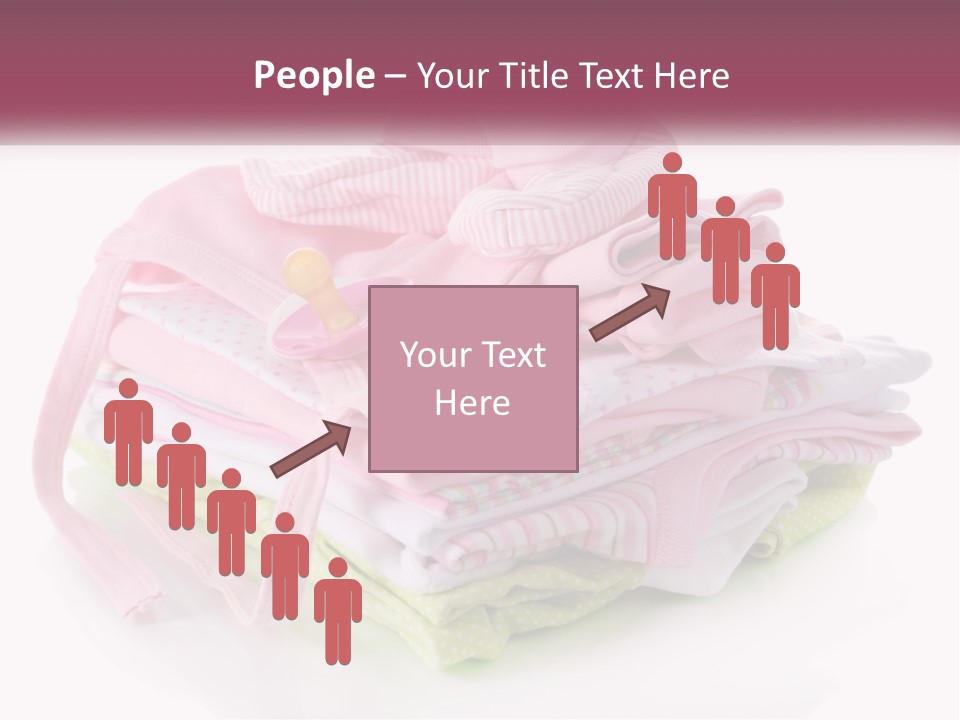 A Pile Of Baby Clothes With A Pacifier On Top Of It PowerPoint Template