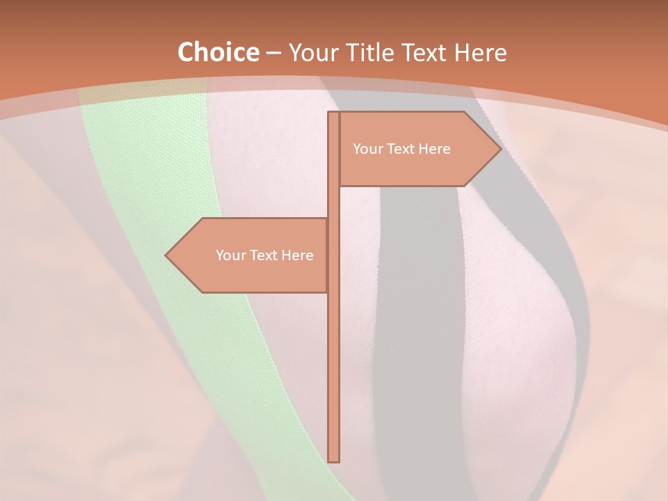 A Woman's Leg With A Green And Black Strip On It PowerPoint Template