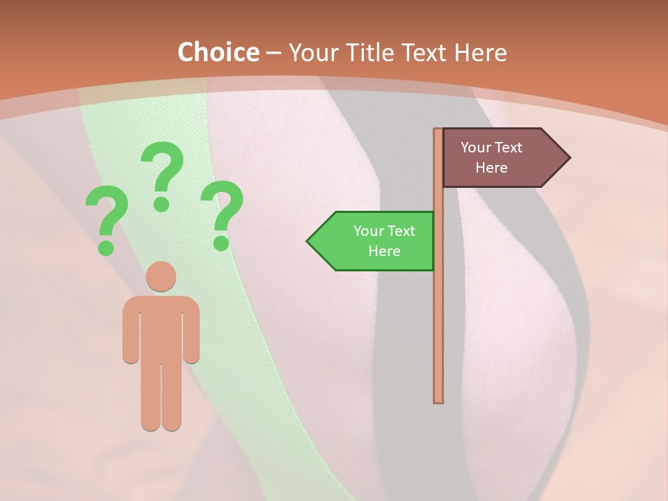 A Woman's Leg With A Green And Black Strip On It PowerPoint Template