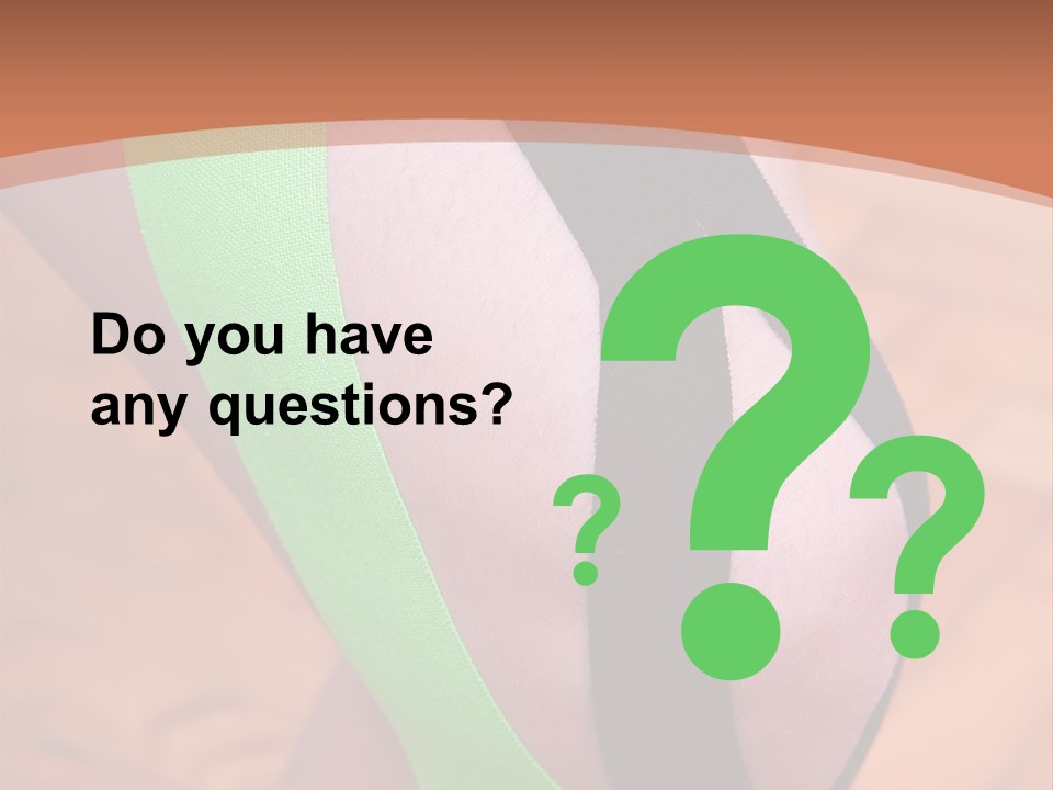 A Woman's Leg With A Green And Black Strip On It PowerPoint Template