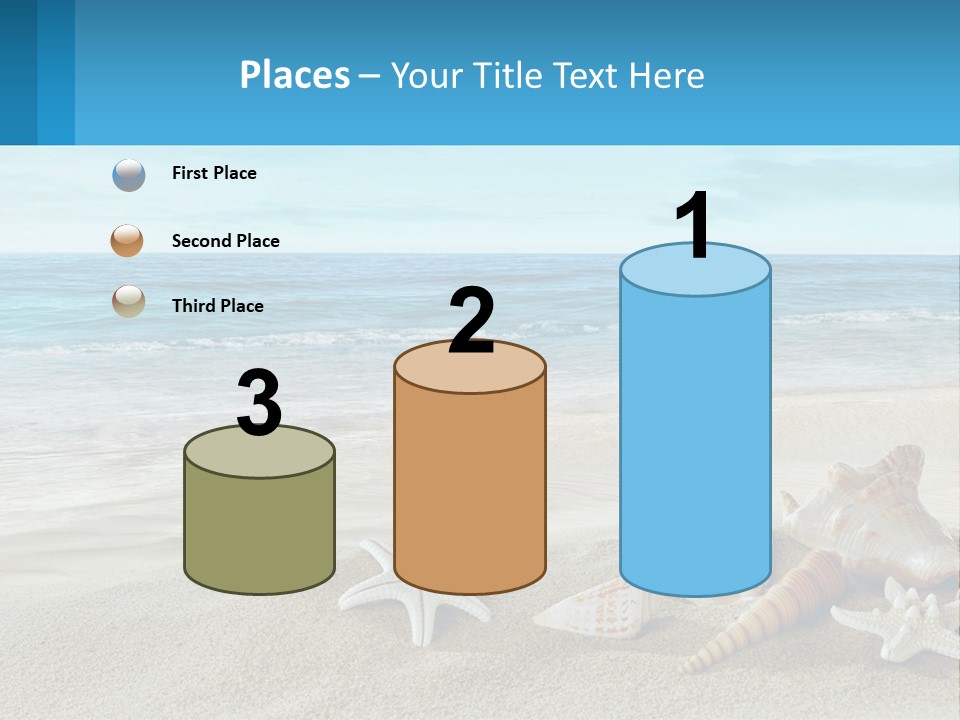 Seashells And Starfish On The Beach Powerpoint Template PowerPoint Template