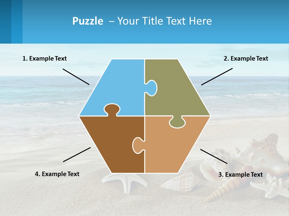 Seashells And Starfish On The Beach Powerpoint Template PowerPoint Template