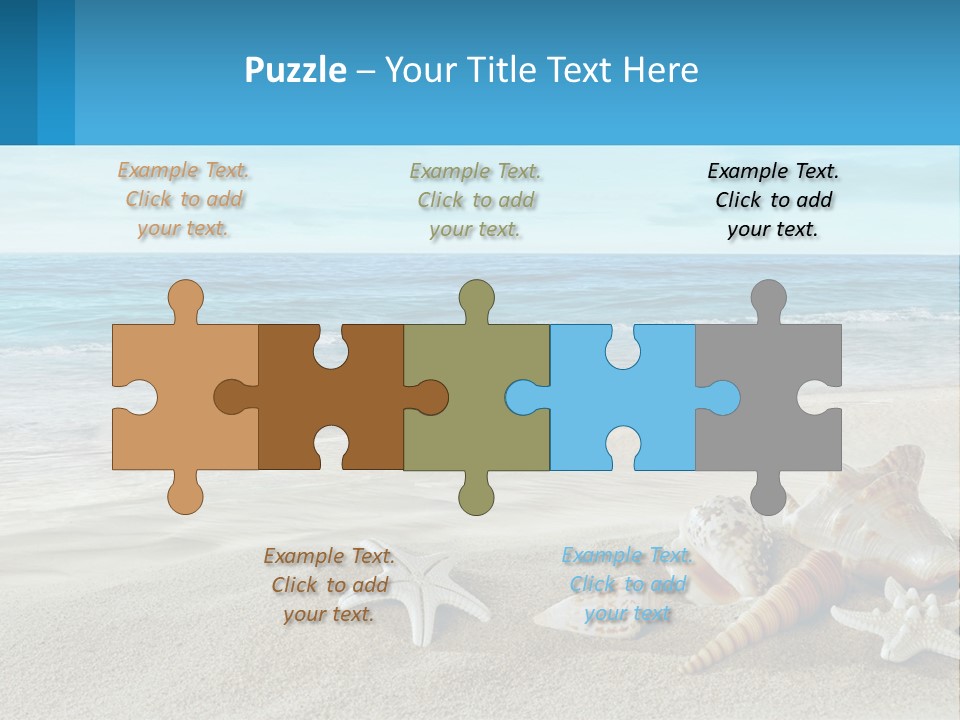Seashells And Starfish On The Beach Powerpoint Template PowerPoint Template