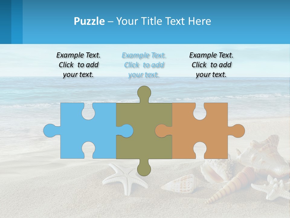 Seashells And Starfish On The Beach Powerpoint Template PowerPoint Template