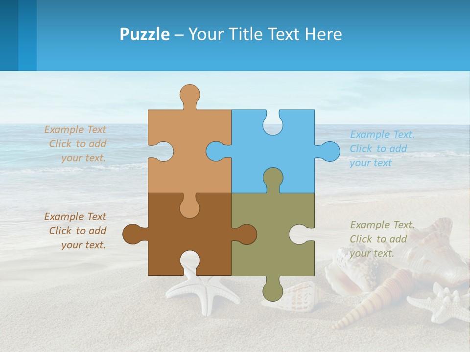 Seashells And Starfish On The Beach Powerpoint Template PowerPoint Template