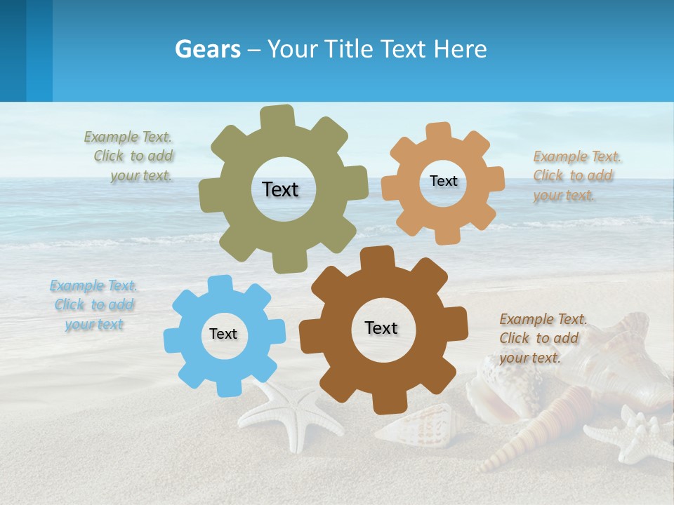 Seashells And Starfish On The Beach Powerpoint Template PowerPoint Template