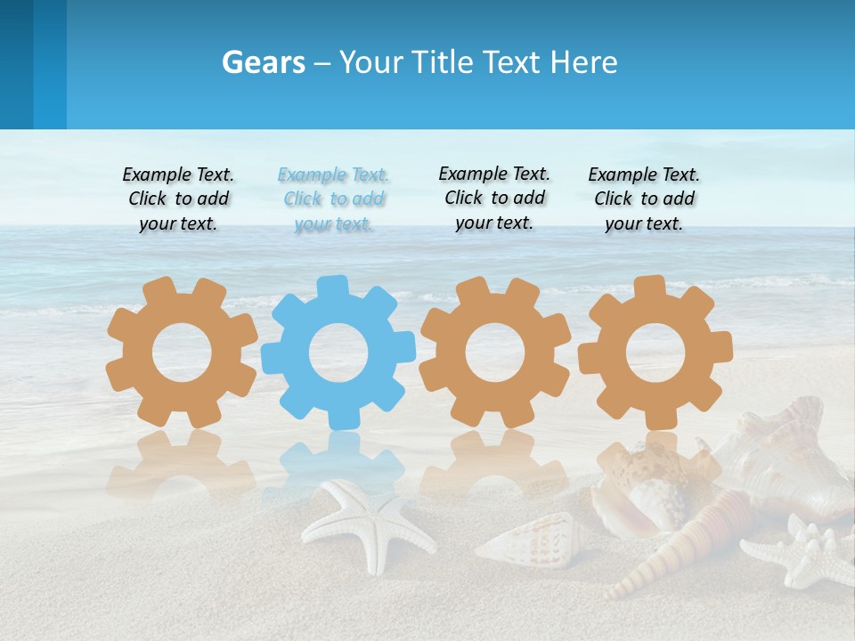 Seashells And Starfish On The Beach Powerpoint Template PowerPoint Template