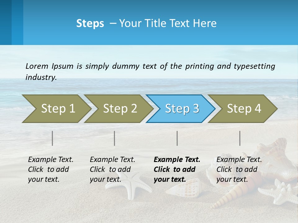 Seashells And Starfish On The Beach Powerpoint Template PowerPoint Template