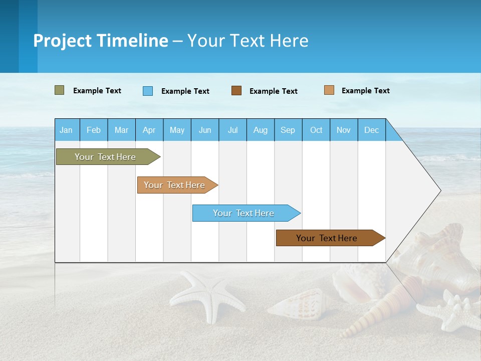 Seashells And Starfish On The Beach Powerpoint Template PowerPoint Template