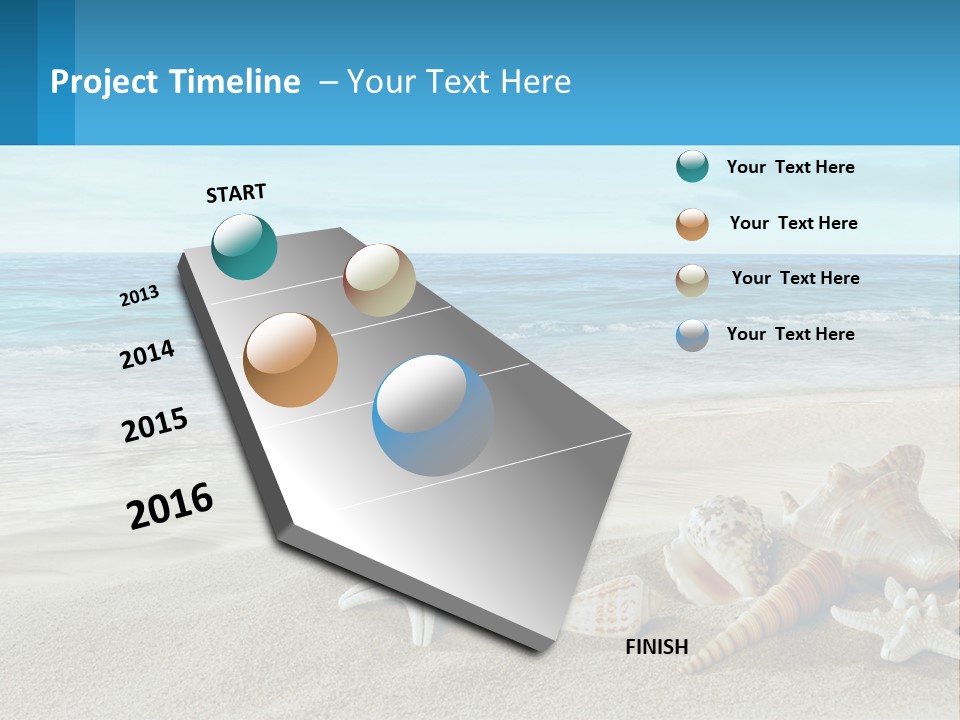 Seashells And Starfish On The Beach Powerpoint Template PowerPoint Template